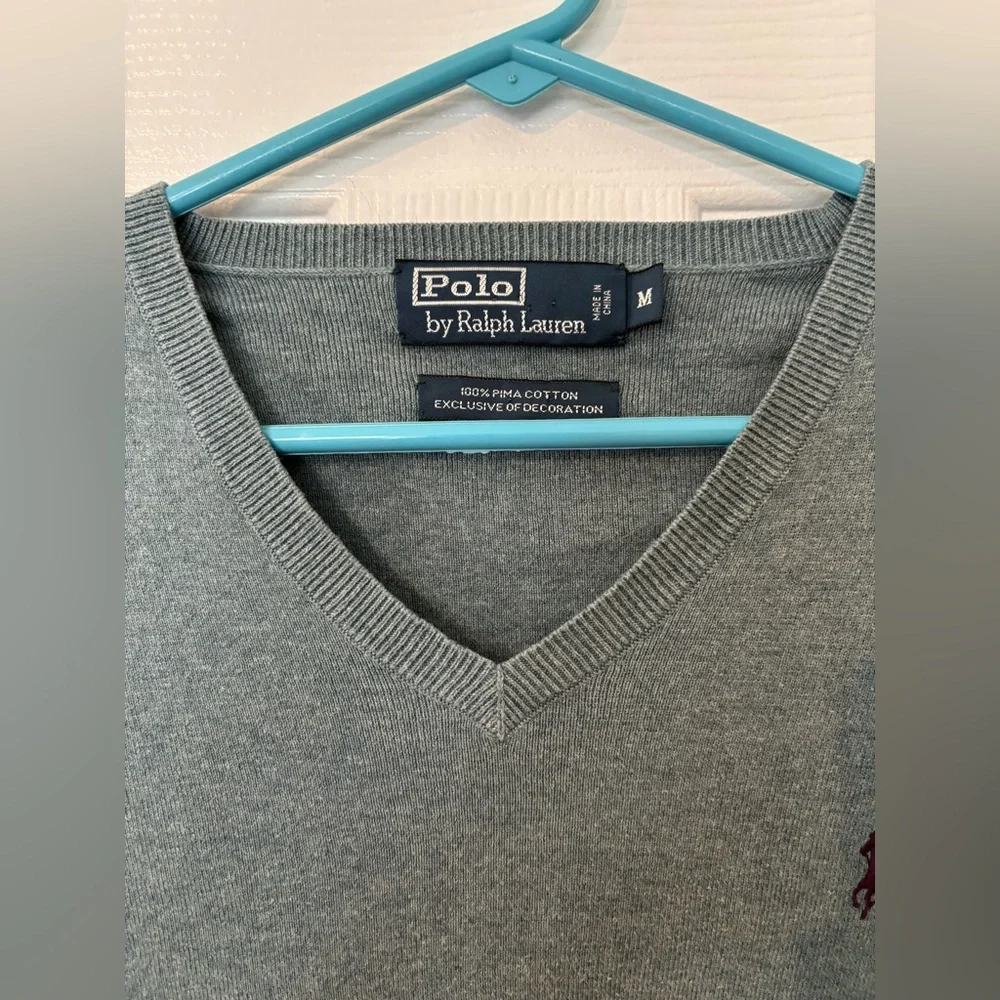 Polo by Ralph Lauren Green V-Neck Sweater - Picture 2 of 6